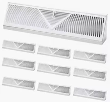 10) Vevor White HVAC 18" x 5" Steel Diffuser Floor Registers Vents BB18