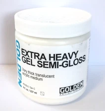 Extra Heavy Gel Translucent Semi Gloss Acrylic Medium GOLDEN 8 fl. oz. Jar New