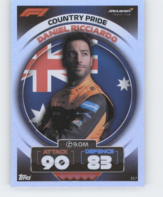 2022 Topps F1 Turbo Attax - Country Pride Daniel Ricciardo #357 Silver