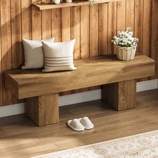 Tribesigns 55" Entryway Bench, Farmhouse Wooden End of Bed Bench for Bedroom