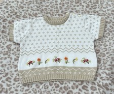 Vintage Gymboree Girls Floral Embroidered Sweater 12m