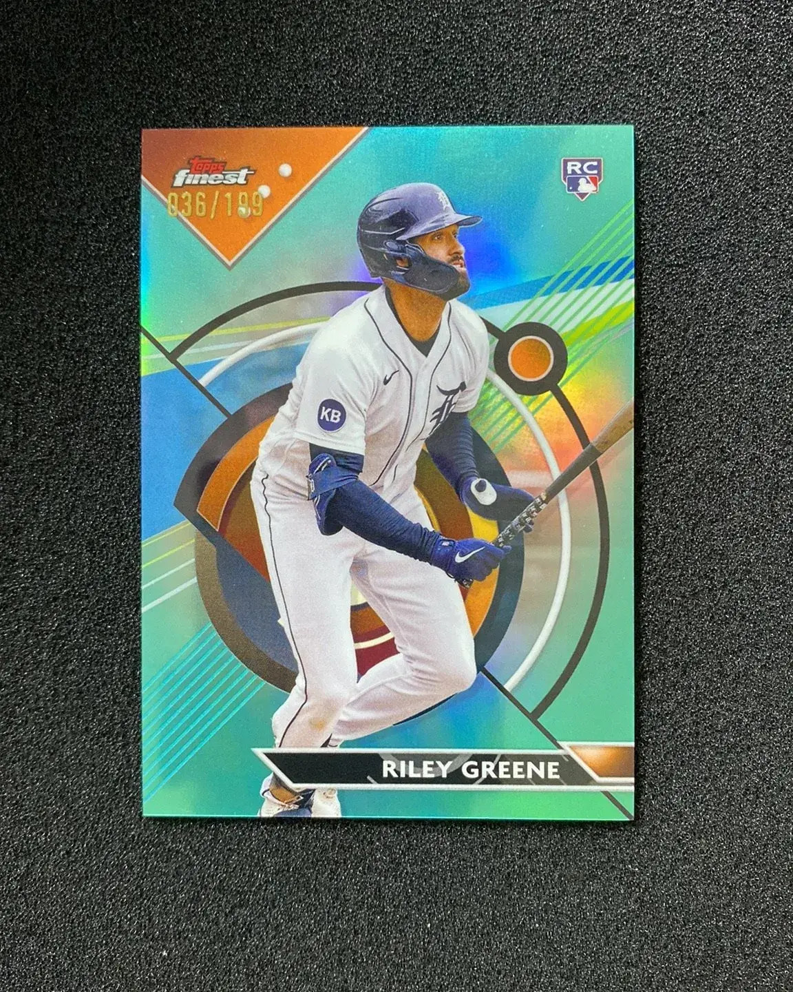 2023 Topps Finest Riley Greene RC Rookie #10 Aqua Refractor 36/199 Tigers QI95