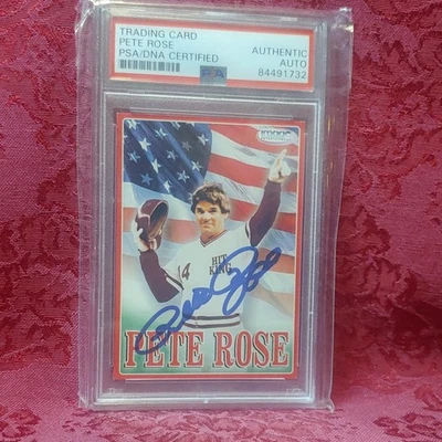 Pete Rose Autographed Trading Card PSA Authenticated Reds Phillies Expos - Image 1 of 2