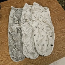 Pre-owned 3-Pack Baby Swaddle Sleep Sacks Blanket Wrap -  0-3 Months 