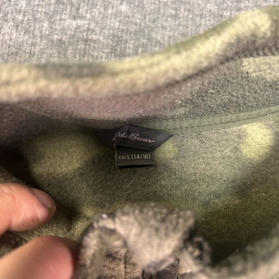 Eddie Bauer Boys Large Fleece Pullover Camouflage Outdoor Casual Warm Hunting - Image 2 of 4