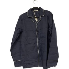 Zara Womens Sleepwear Navy blue M Poplin Shirt Long Sleeve Cotton 4180/579 NWT