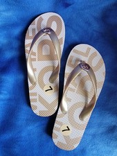 Michael Kors Jet Set Light Pink  Rose Gold Logo Flip Flop Thong Size 7 NWOB