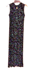 Ronni Nicole Long Sleeveless Black Fitted Sparkle  Sexy Formal Dress - Sz 10