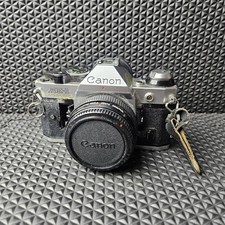 Canon AE-1 Program 35mm SLR Camera W Vivitar Mc Tele Converter 2x-14 Untested