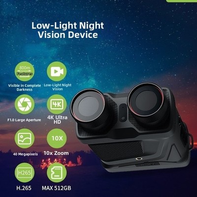 Wiederaufladbares Fernglas mit 5-fach Zoom und großem Display für Jagd und Cam