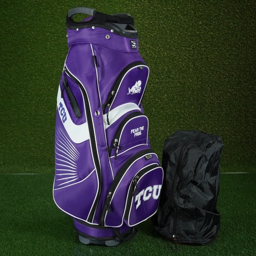 TEAM EFFORT TCU TEXAS CHRISTIAN UNIVERSITY CART BAG 15-WAY GOLF BAG ~ PURPLE! - Picture 1 of 14