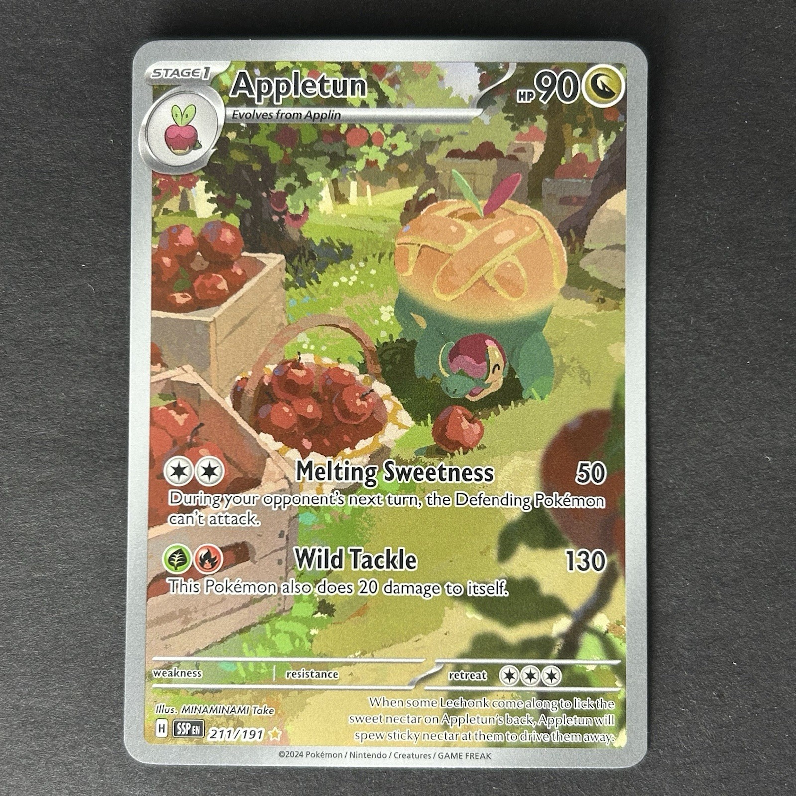 Pokémon Appletun Scarlet & Violet Surging Sparks Illustration Rare #211