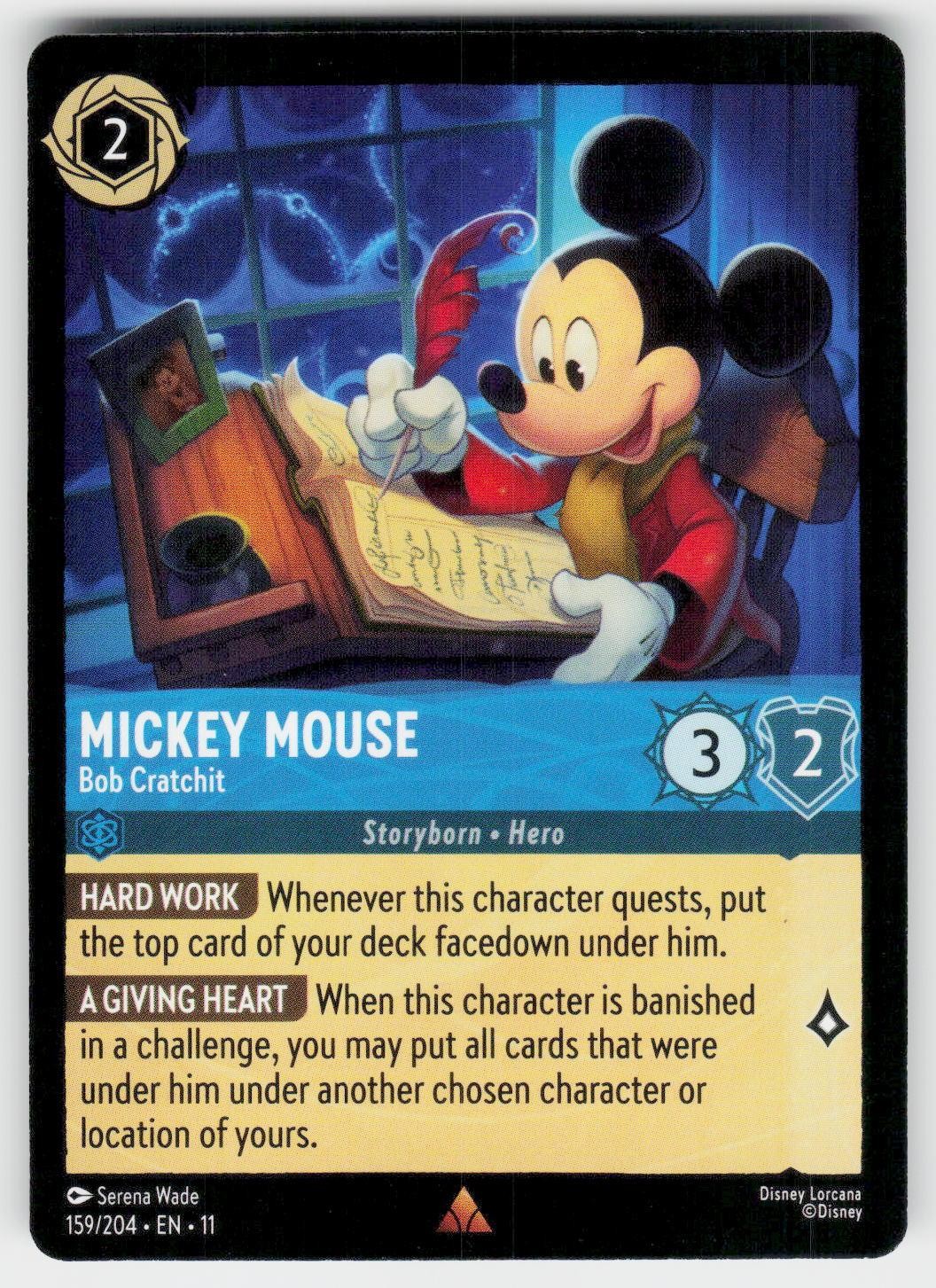 Mickey Mouse - Bob Cratchit 159/204 R Winterspell Lorcana NM