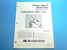 OEM ILLUSTRATED PARTS LIST MANUAL FOR McCULLOCH POWER MAC6 CHAINSAW