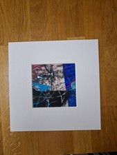 Original Abstract Acrylic Painting 4x4 Signed , Mounted, Small, Affordable ART