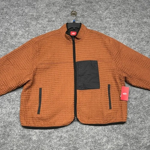 Vans Jacket Mens XL Rust Orange Waffle Full Zip Mesh Lined Skate Streetwear NEW image 3