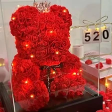 Christmas 2025 New Artificial Flower Eternal Rose Teddy Bear Mom Mother's Day