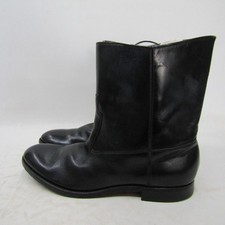 Mens Size 9 D Black Leather Cowboy Western Boots