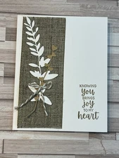 4 Stampin UP! “Knowing you brings Joy to my heart” Natural Card Kit