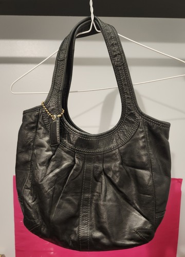 Coach Ergo Tattersall Blk Leather Tote Bag Purse Satchel 12240 PLEASE READ!! - Picture 2 of 9