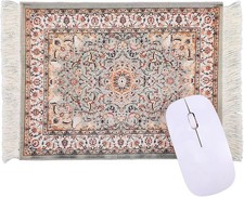 Persian Rug Mouse Pad - Vintage Bohemian Carpet Style Desk Mat with Fringed