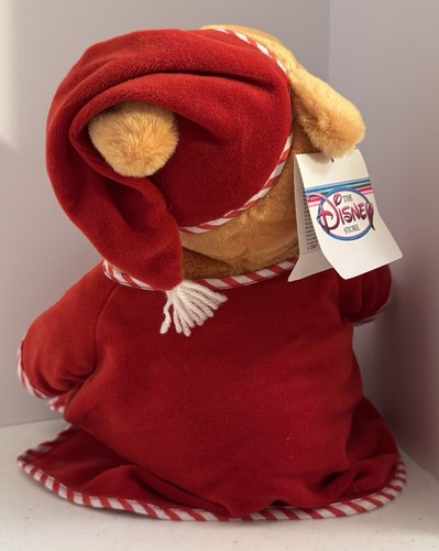 CAMISÓN DISNEY STORE WINNIE THE POOH FELPA ROJO PIJAMA GORRA CON ETIQUETAS - Imagen 3 de 7