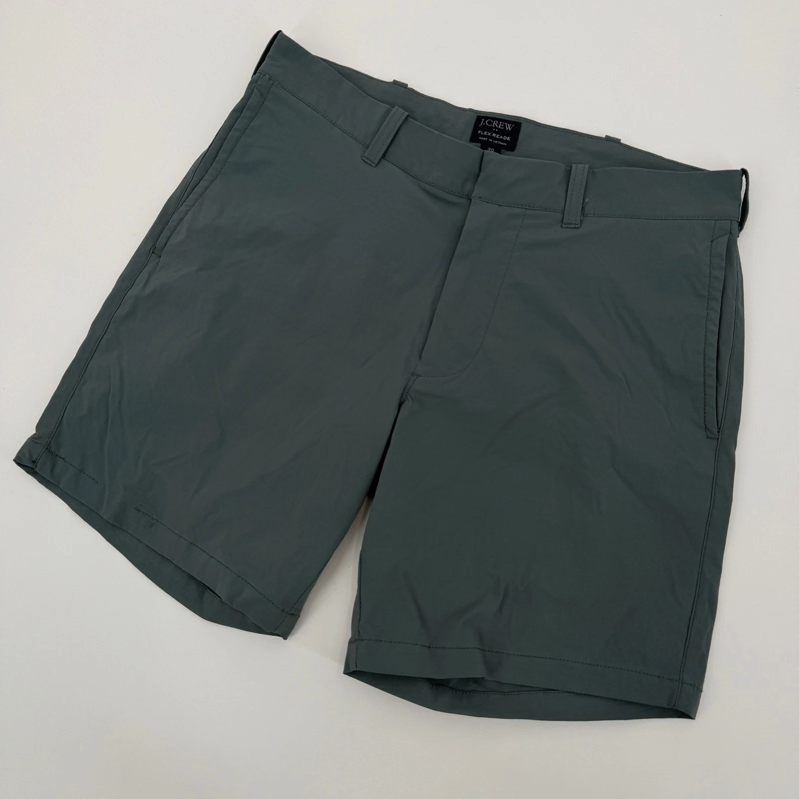 J Crew Flex Reade Tech Shorts Mens 30 Gray Blue Nylon Stretch 8in Preppy Gorp