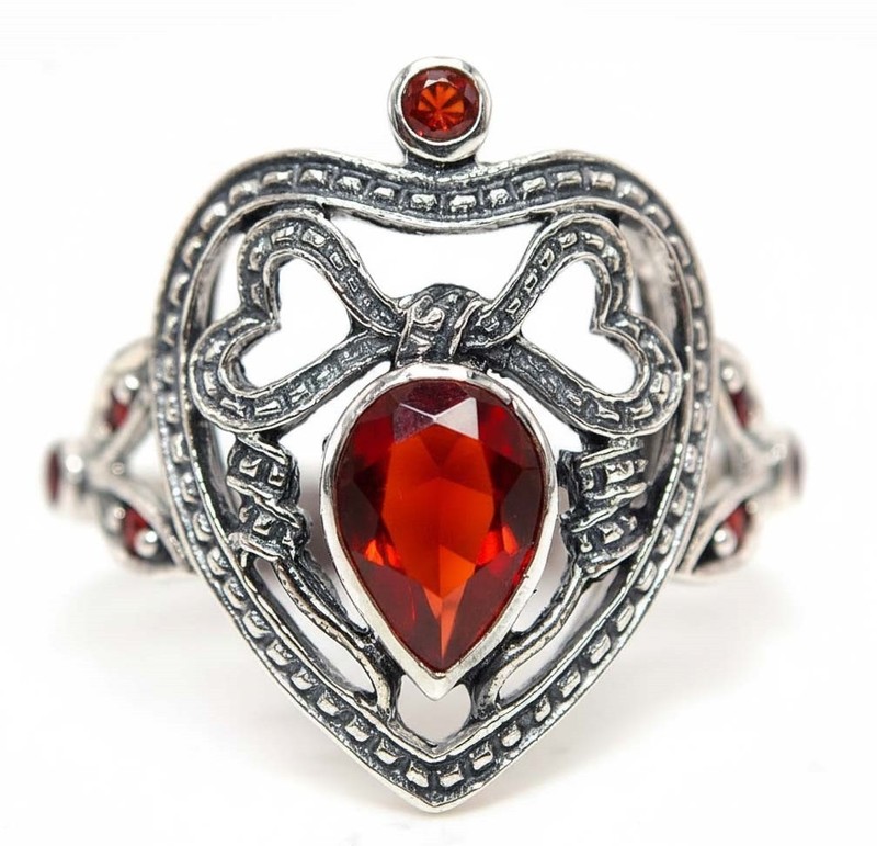 4CT  Fire Garnet 925 Sterling Silver Filigree Ring Sz 8 PC9-1