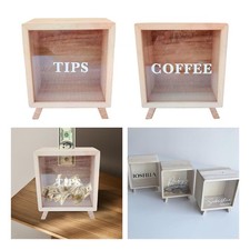 Bank Jar Tip Box Changing Tip Jar Wooden Multipurpose Piggy Bank for Shop