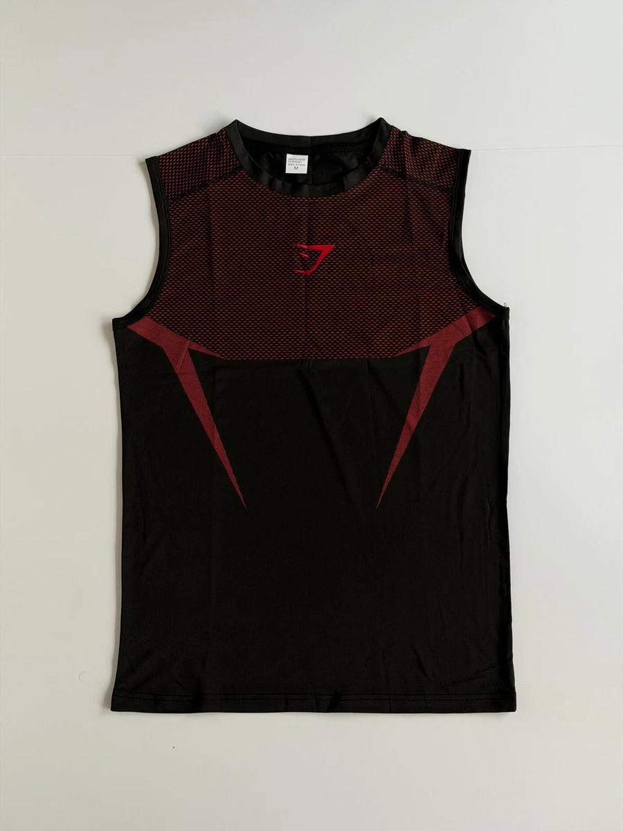 GYMSHARK Onyx 5.0 V5 Tank - RED/BRAND BLUE - SLEEVELESS - M/L FAST