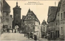 Old postcard Rothenburg Am Plonlein in der Schmiedgasse GERMANY (1076565)