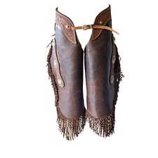 Custom Alex Pappas Chinks VTG 90's Acorn Oak Leaf Leather Silver Sterling RARE