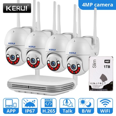 KERUI 8CH NVR WiFi IP 4MP Wireless Security Camera System Outdoor with 1TB HDD 