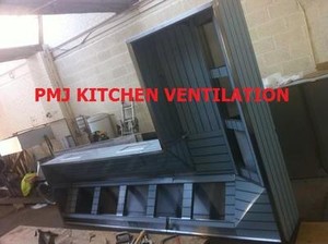 L Shape Commercial Kitchen Extraction Canopy Canopies Hood Baffle