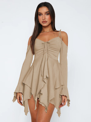 Women's Personalized Fashion Trend Casual Pleated Slip Dress Lace-Up Dress New | eBay Women's Personalized Fashion Trend Casual Pleated Slip Dress Lace-Up Dress New | eBay