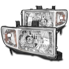 For 2006-2014 Honda Ridgeline Chrome Amber Corner Headlights Headlamp Pair 06-14