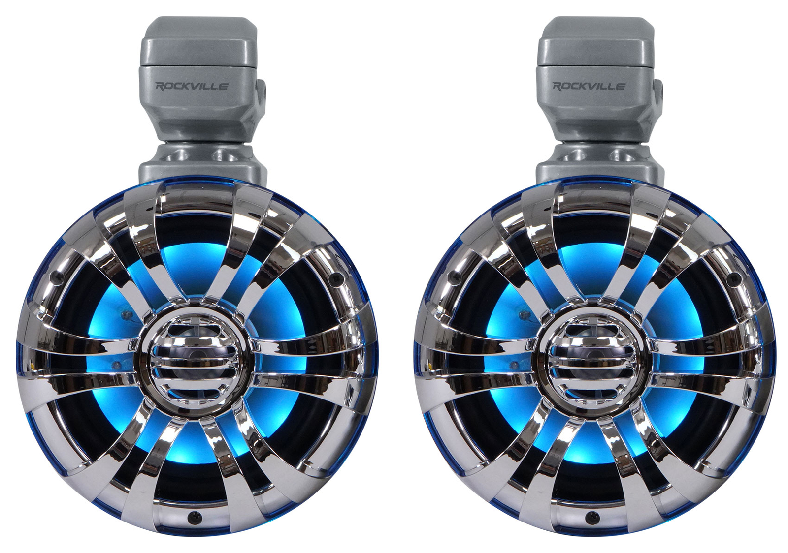 2 Поворотные светодиодные колонки Rockville WB50KLS СЕРЕБРИСТОГО ЦВЕТА 525 дюйма Усилитель MTX для квадроцикловUTV