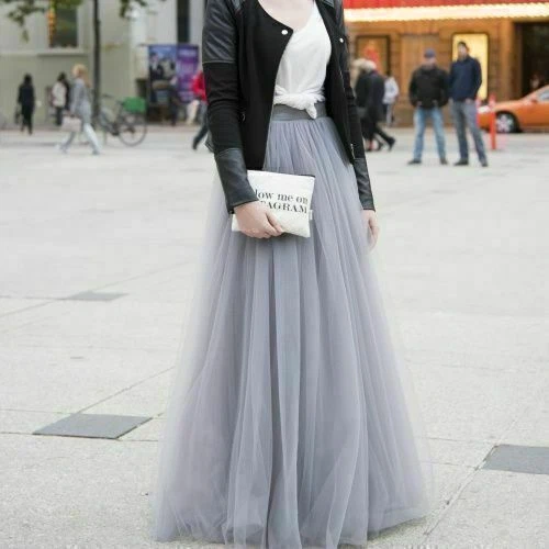 5 Layer Tulle Long Skirt Tutu Women Maxi Wedding Skirts Party Prom Underskirt 11 - Picture 12 of 39