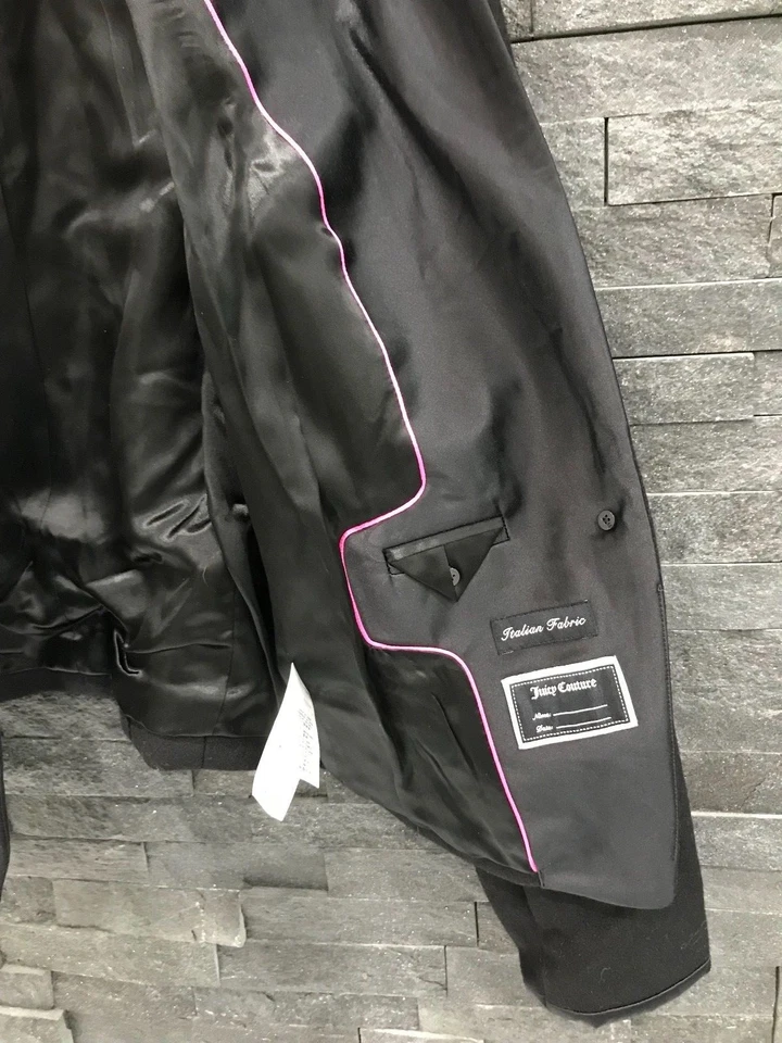 NWT Juicy Couture Pitch Black Wool Blazer Sz 8 $298 - Image 4 of 4
