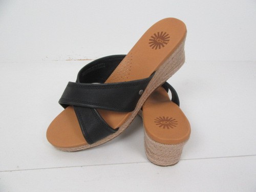 New UGG Australia Womens Espadrille Wedge, Black, Size 8.5 M - 第 3/5 張圖片