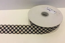 MacKenzie Childs Courtly Check Fabric Ribbon 1” x 5 Yards NEW