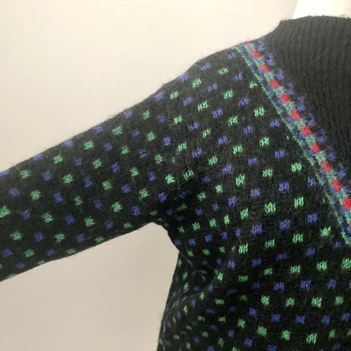 Vintage United Colors Of Benetton Sz UK 16 Black Green Jumper Wool Mohair Blend - Picture 5 of 13