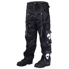 Gothic Bondage Black Big Skull Mens Pant Alternative Punk Rock Emo Trouser Pant