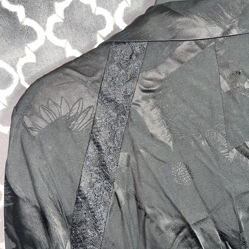 Shin Choi Jacket Womens Size 2 Black With Lace 3/4 Sleeve Front Button And Tie - Picture 7 of 10