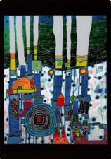 Kunstkarte Hundertwasser "Blue Blues"