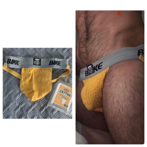 BIKE Classic Rare Vintage 1970’s Men Jockstrap Underwear Yellow Gold Jock NEW