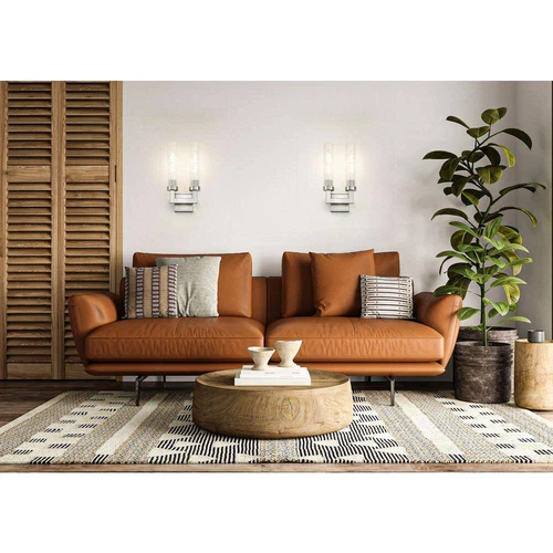 Z-Lite Beau 16.75 in. Brushed Nickel 2 Light Wall Sconce w/ Clear Glass Shade - Picture 2 of 9