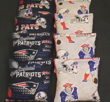 CORNHOLE bean bags made w New England Patriots SUPER BOWL CHAMPS fabric