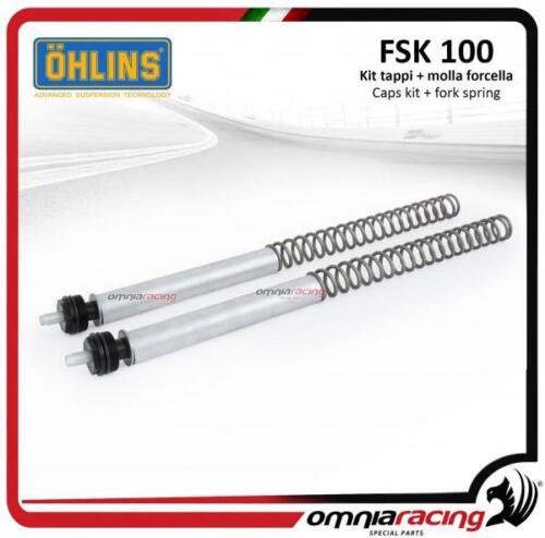 Ohlins FSK100 Front Fork Spring Kit & Caps for Yamaha MT07 2014-2023 - Picture 1 of 3