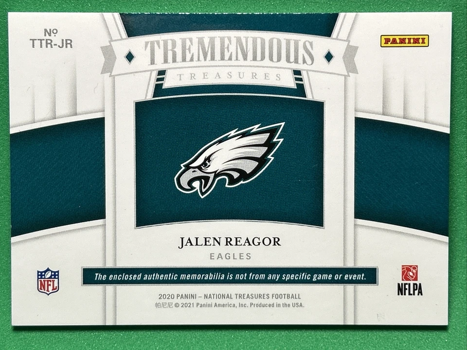 2020 National Treasures Tremendous Treasures Rookie Material #20 Jalen Reagor/99 - Image 3 of 3